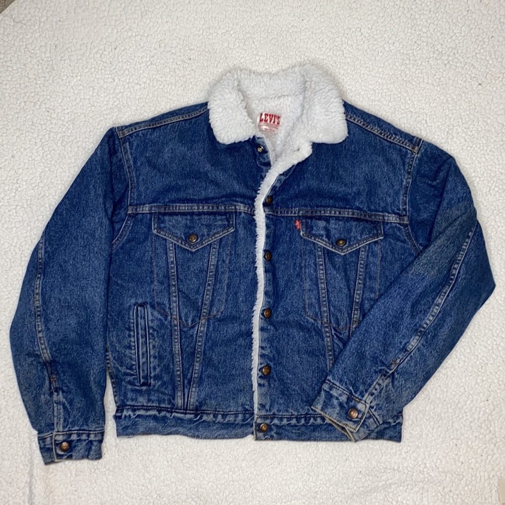 Levi's Women's Blue Sherpa-Lined Denim Jacket